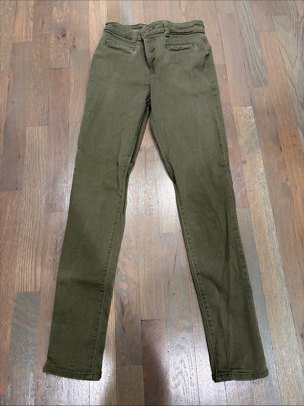 Olive Green high rise skinny jeans